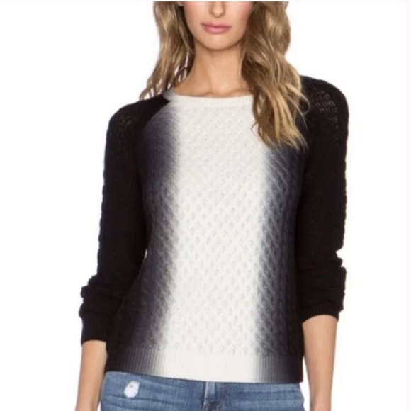 Vince Ombré Dip Dye Cableknit Cashmere Wool Sweater - Picture 1 of 8